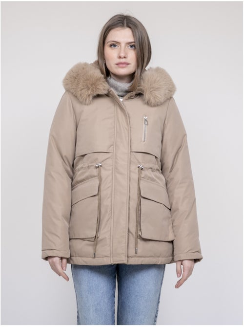 Parka con capucha y pelo sintético USMAR - Kiabi