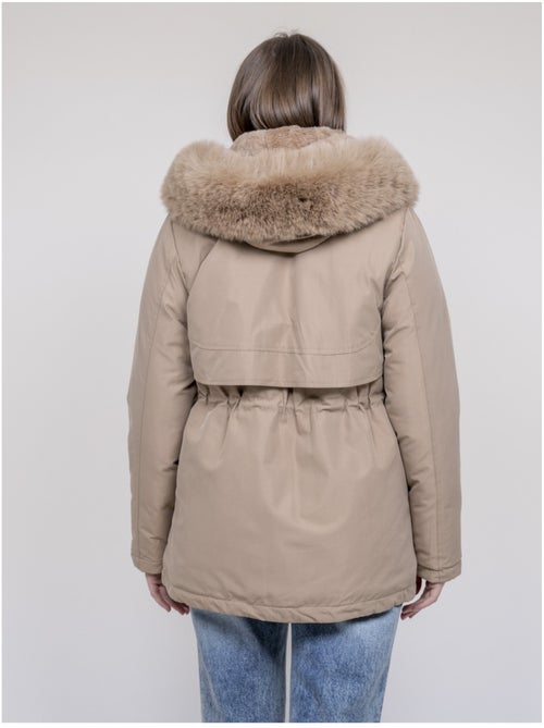 Parka con capucha y pelo sintético USMAR - Kiabi