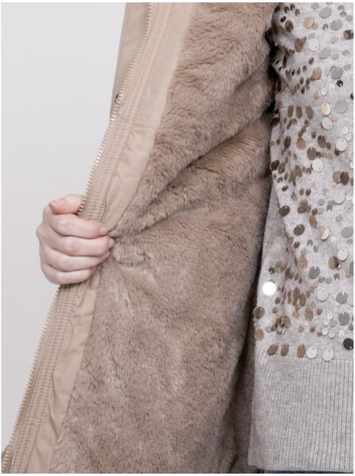 Parka con capucha y pelo sintético USMAR - Kiabi