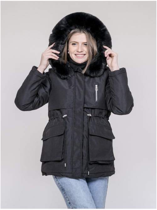 Parka con capucha y pelo sintético USMAR - Kiabi Parka con capucha y pelo sintético USMAR - Kiabi