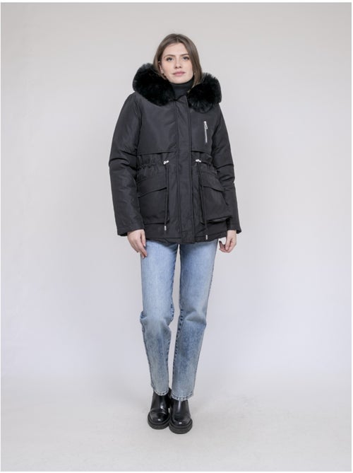 Parka con capucha y pelo sintético USMAR - Kiabi Parka con capucha y pelo sintético USMAR - Kiabi
