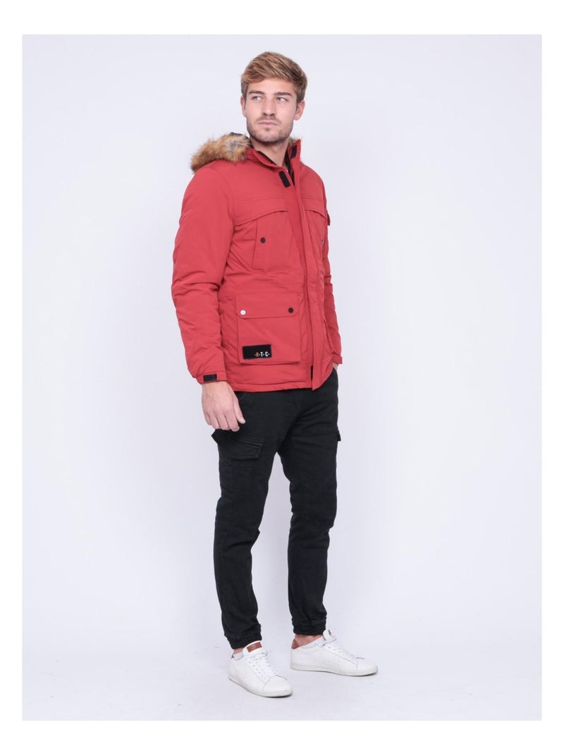 Parka con capucha ZEVKOT Rojo - Kiabi