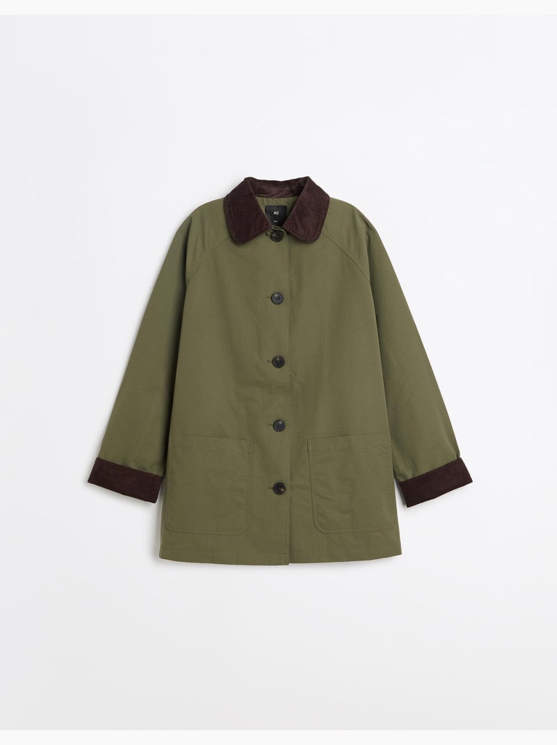 Parka con cuello de pana, mo fashion Verde - Kiabi