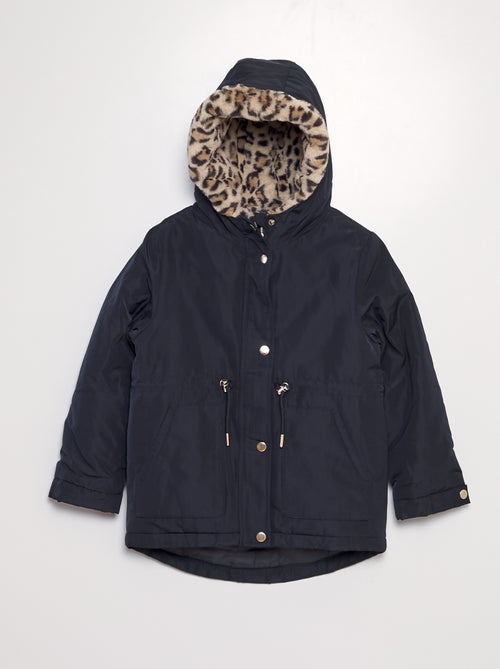 Parka con forro de leopardo - Kiabi