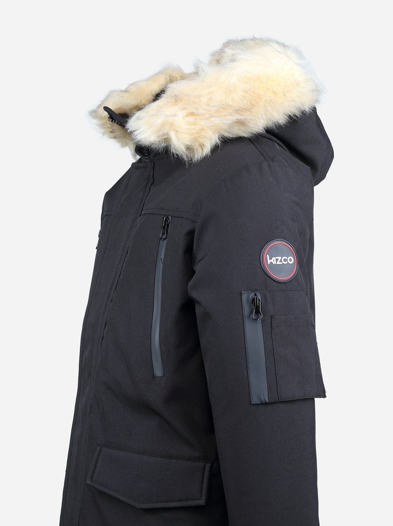 Parka con forro de piel desmontable - Kizco Negro - Kiabi