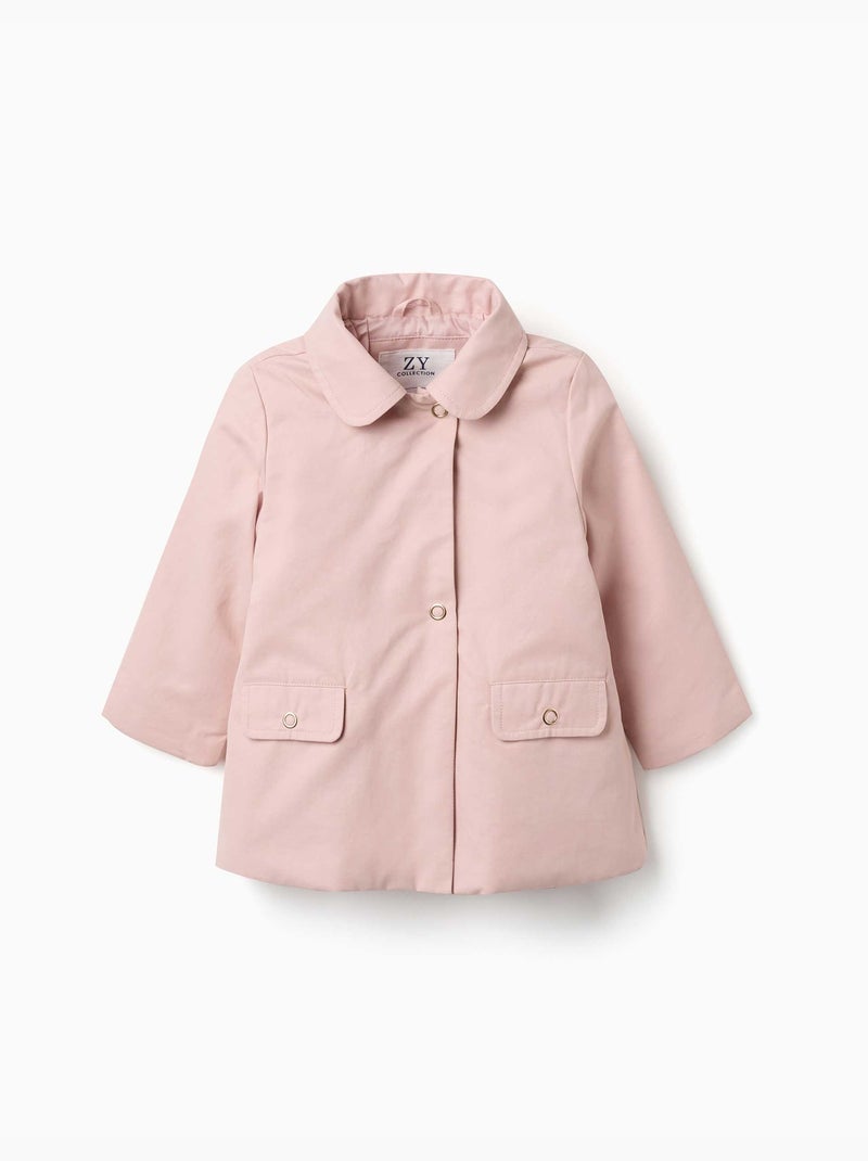 Parka con forro y capucha desmontable Rosa claro - Kiabi