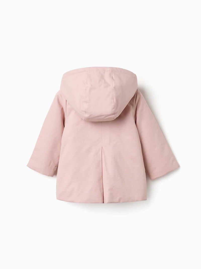 Parka con forro y capucha desmontable Rosa claro - Kiabi