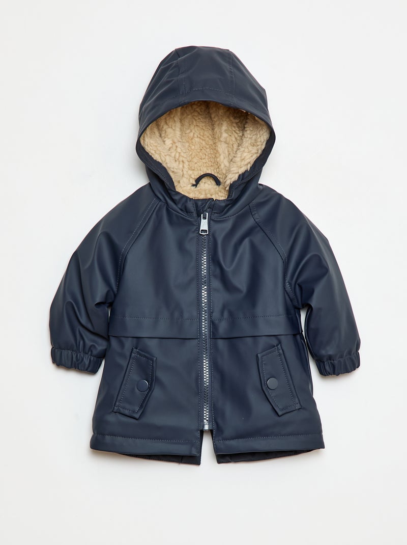 Parka con interior efecto borreguito Azul - Kiabi