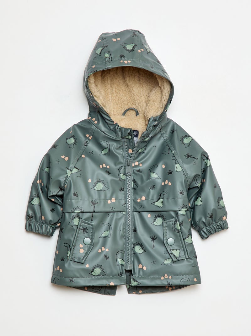 Parka con interior efecto borreguito Verde - Kiabi