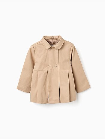 Parka con pliegues y capucha desmontable