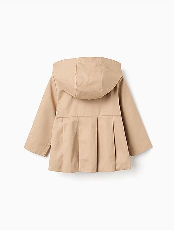 Parka con pliegues y capucha desmontable