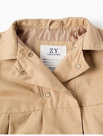 Parka con pliegues y capucha desmontable