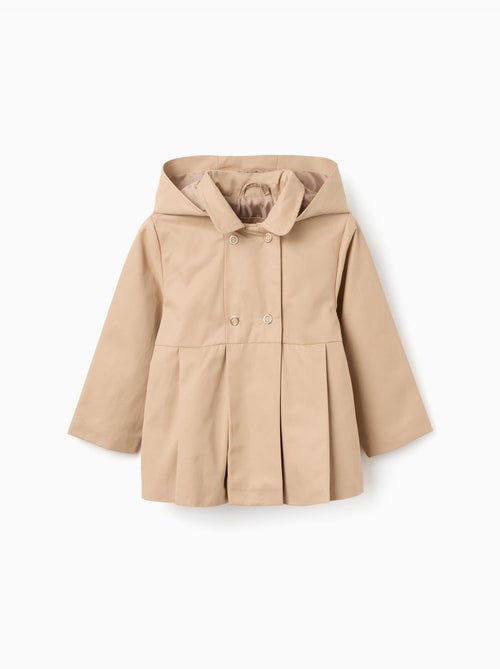 Parka con pliegues y capucha desmontable - Kiabi