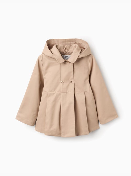 Parka con pliegues y capucha desmontable - Kiabi