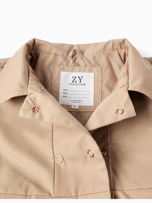 Parka con pliegues y capucha desmontable - Kiabi