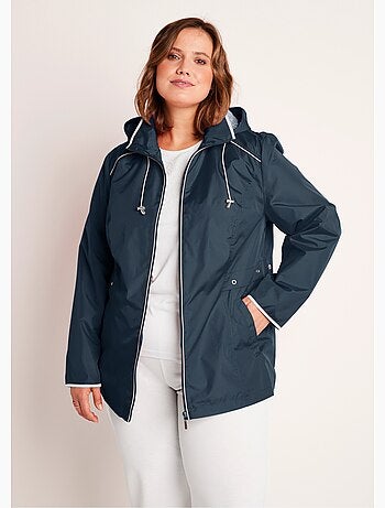 Parka corta ligera con cremallera y capucha - Afibel