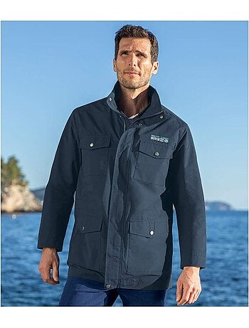 Parka cortavientos multibolsillos de microfibra