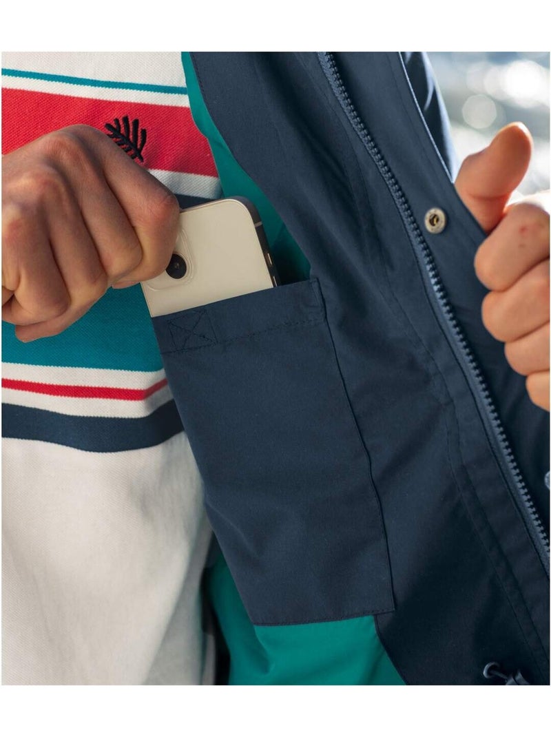 Parka cortavientos multibolsillos de microfibra Azul marino - Kiabi