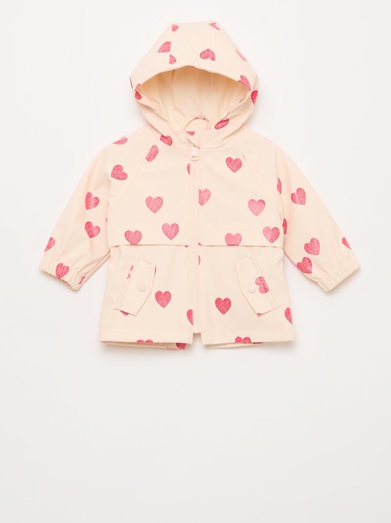 Parka de goma con capucha Rosa - Kiabi