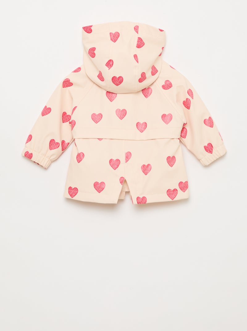 Parka de goma con capucha Rosa - Kiabi