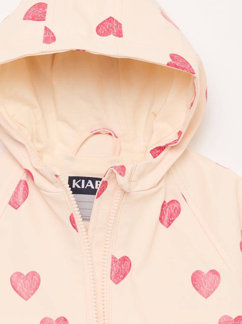 Parka de goma con capucha Rosa - Kiabi