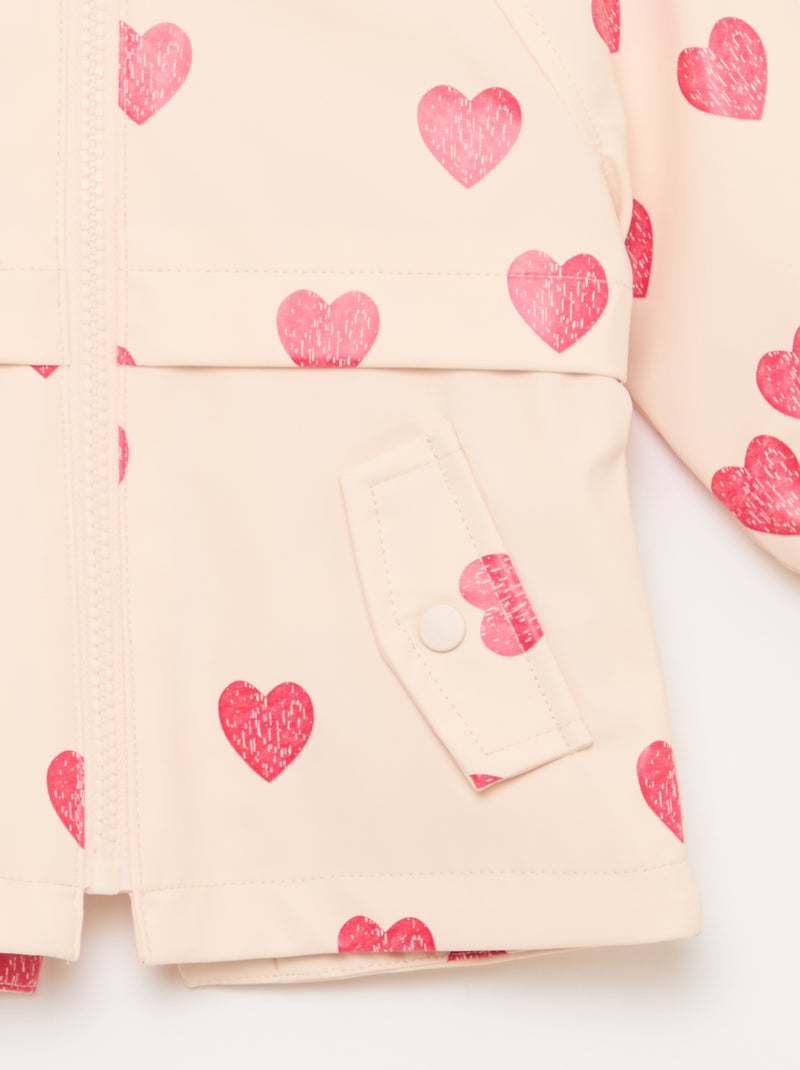 Parka de goma con capucha Rosa - Kiabi
