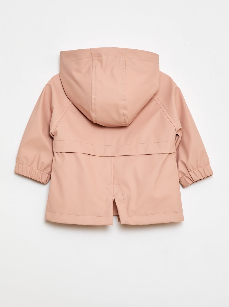 Parka de goma con capucha Rosa - Kiabi