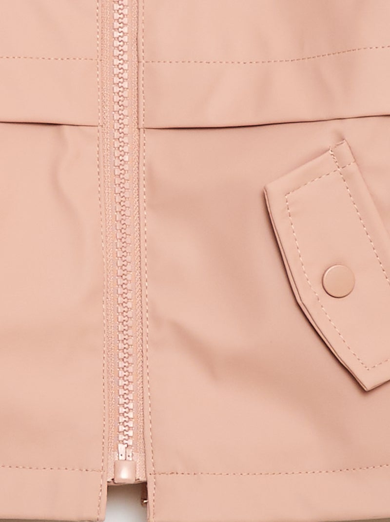 Parka de goma con capucha Rosa - Kiabi