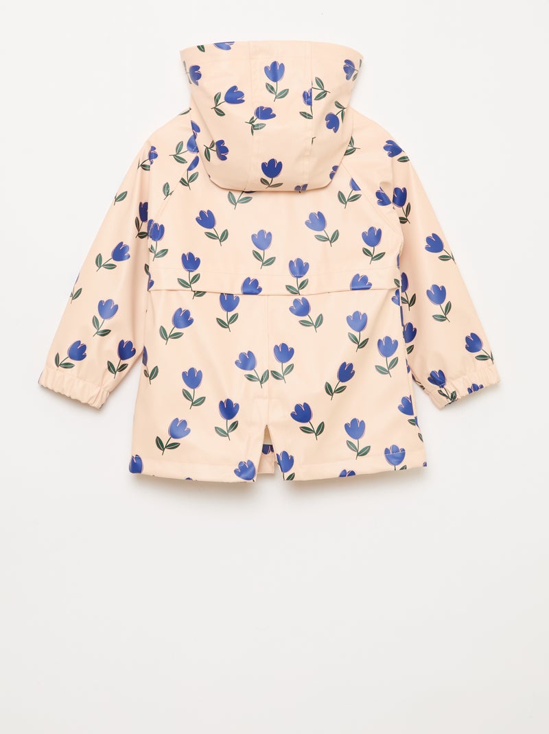 Parka de goma con capucha Rosa - Kiabi