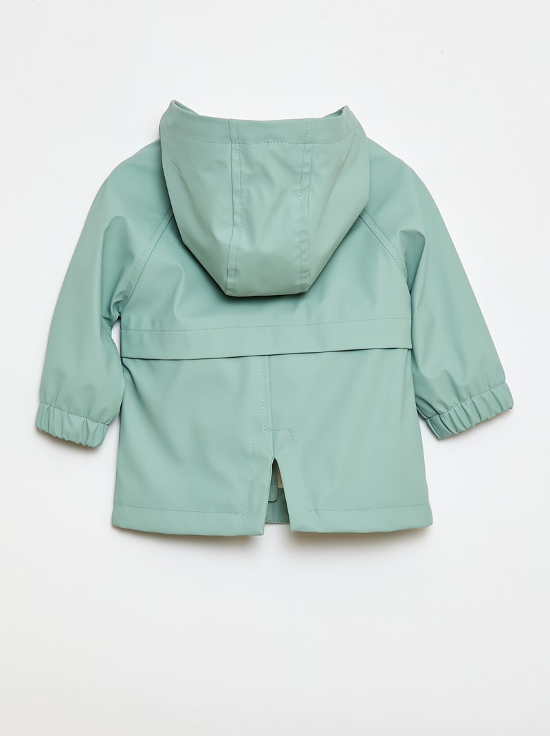 Parka de goma con capucha Verde - Kiabi
