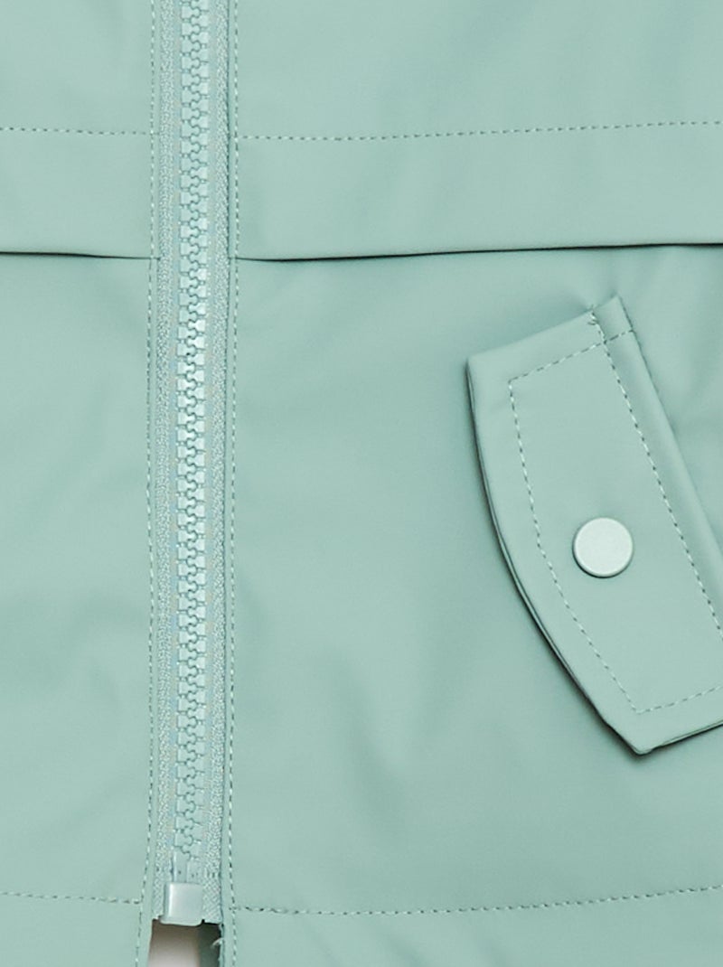 Parka de goma con capucha Verde - Kiabi