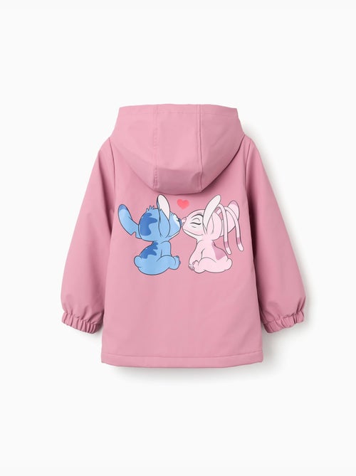 Parka de goma con capucha y estampado de Stitch y Angel - Kiabi