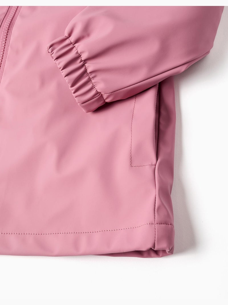 Parka de goma con capucha y estampado de Stitch y Angel Rosa oscuro - Kiabi