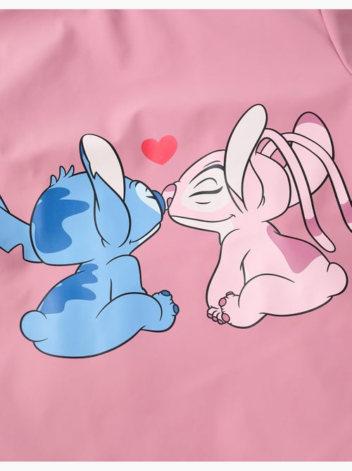 Parka de goma con capucha y estampado de Stitch y Angel - Kiabi