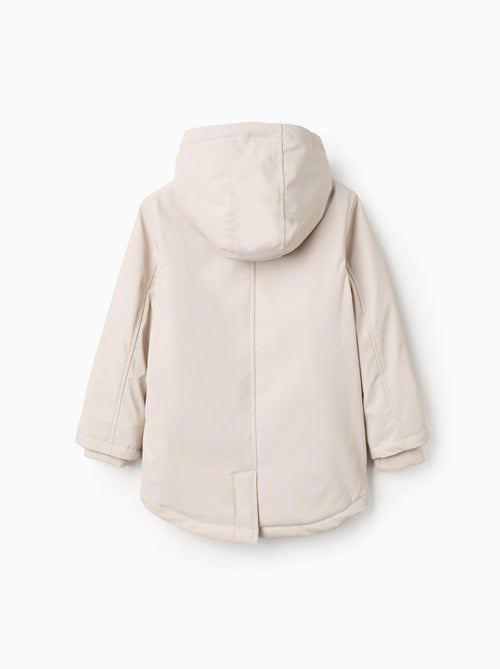 Parka de goma con capucha y forro en jersey - Kiabi