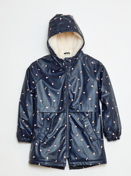 Parka de goma impermeable con capucha totalmente forrada - Kiabi