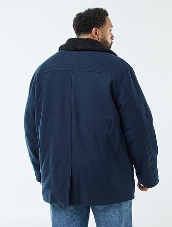 Parka de lana con cuello efecto borreguito