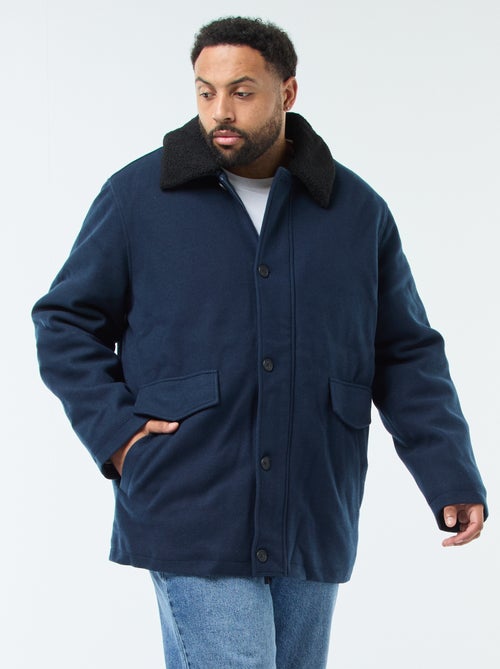 Parka de lana con cuello efecto borreguito - Kiabi
