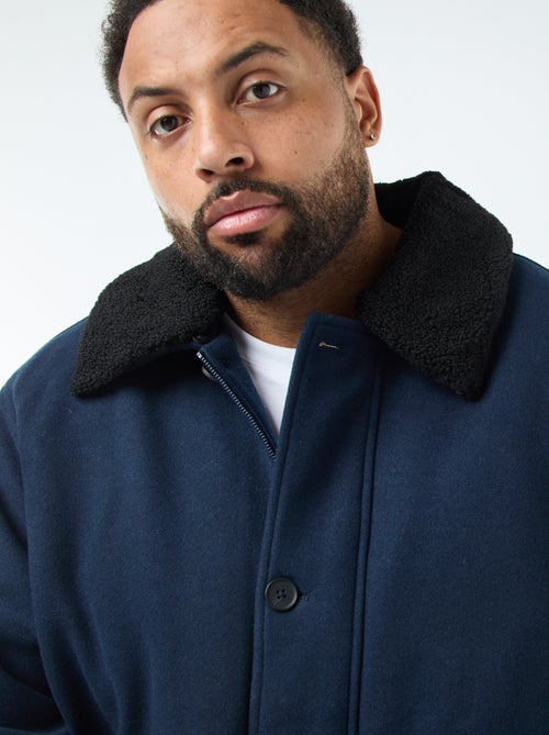 Parka de lana con cuello efecto borreguito - Kiabi