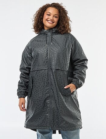 Parka de lluvia con capucha y forro de borreguito