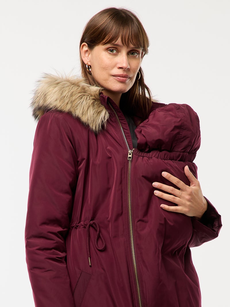 Parka de maternidad con detalle de porteo Rojo - Kiabi