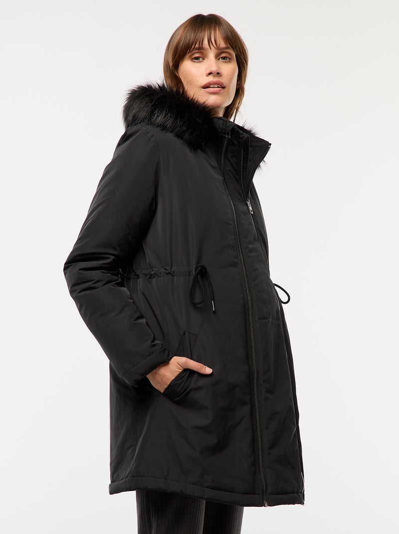 Parka de maternidad con detalle para portear al bebé Negro - Kiabi