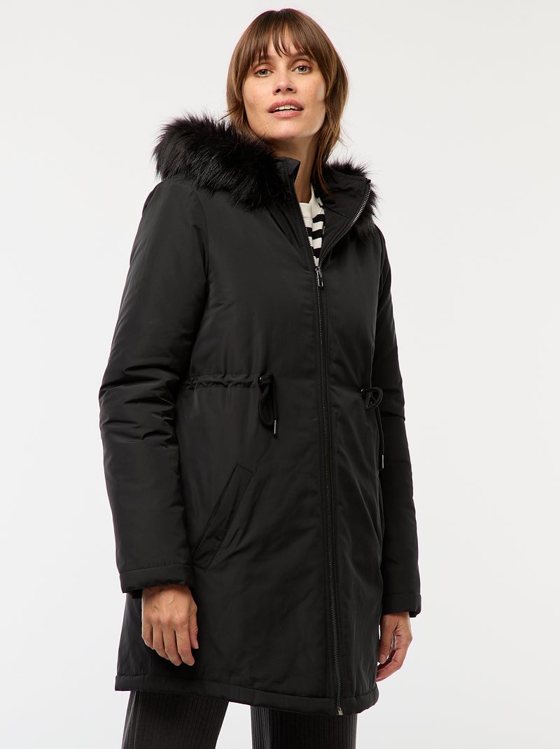 Parka de maternidad con detalle para portear al bebé Negro - Kiabi