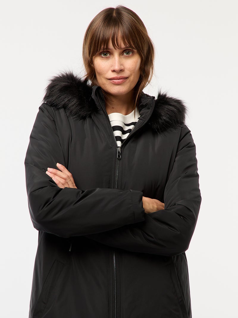 Parka de maternidad con detalle para portear al bebé Negro - Kiabi