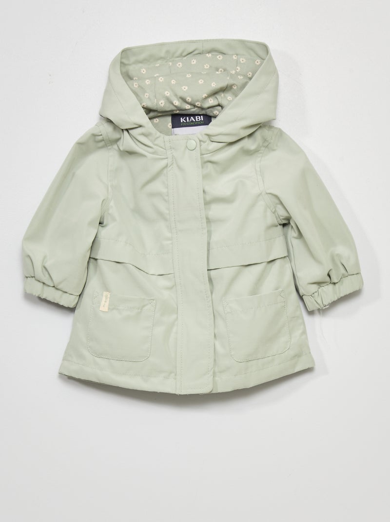 Parka de microfibra con capucha VERDE - Kiabi