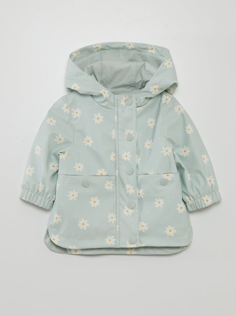 Parka encerada con capucha AZUL - Kiabi