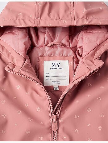 Parka engomada acolchada con capucha y bolsillos