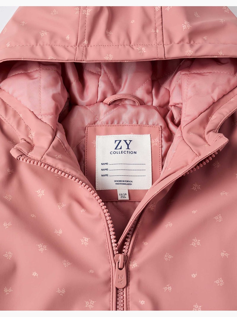 Parka engomada acolchada con capucha y bolsillos Rosa - Kiabi