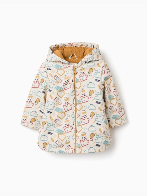 Parka engomada acolchada con capucha y estampado - Kiabi