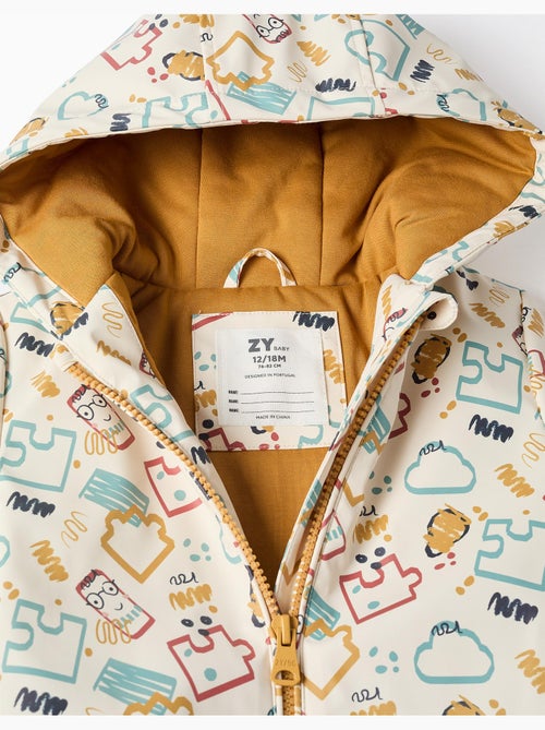 Parka engomada acolchada con capucha y estampado - Kiabi